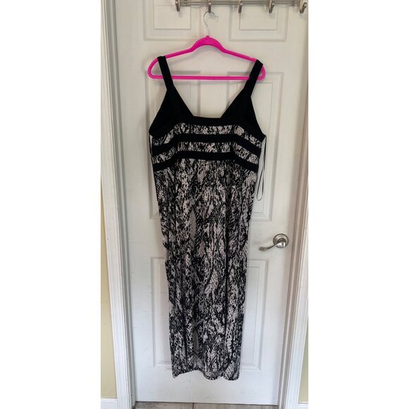 Style & Co Woman Black & White Snake Print Sleeveless Maxi Dress Size 3X - Picture 5 of 8